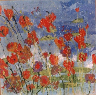 Pintura intitulada "Floral Vermelho" por Marcelo Abuchalla, Obras de arte originais