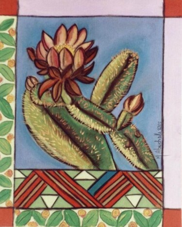 Painting titled "CACTOS LILAS" by Marcelo Abuchalla, Original Artwork
