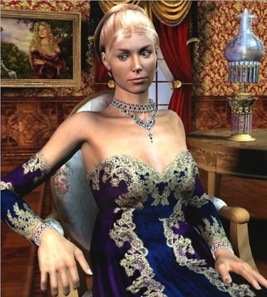 Цифровое искусство под названием "Baroness Brigitte v…" - Andrew Volodutsky, Подлинное произведение искусства, 3D моделирова…