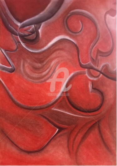 Dessin intitulée "Violoncelle dans un…" par Abygala, Œuvre d'art originale, Pastel