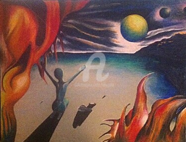 Dessin intitulée "Galaxies 3.jpg" par Abygala, Œuvre d'art originale, Pastel