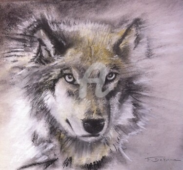 Dessin intitulée "Great Wolf 3.jpg" par Abygala, Œuvre d'art originale, Pastel