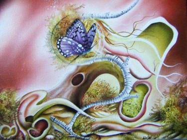 Peinture intitulée "Sonia ou le papillo…" par Smith Pancarte, Œuvre d'art originale