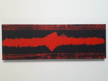 Peinture intitulée "Vertical Rouge et N…" par Créarco, Œuvre d'art originale, Acrylique