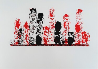 Peinture intitulée "Rouge et Noir" par Créarco, Œuvre d'art originale, Acrylique