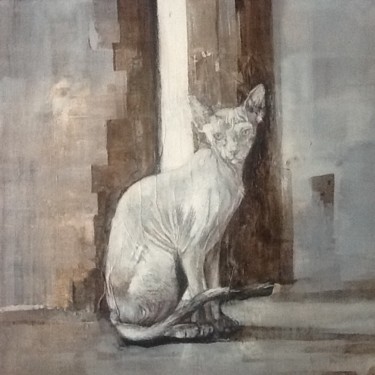 Peinture intitulée "image.jpgle sphynx" par Carole Accursi, Œuvre d'art originale