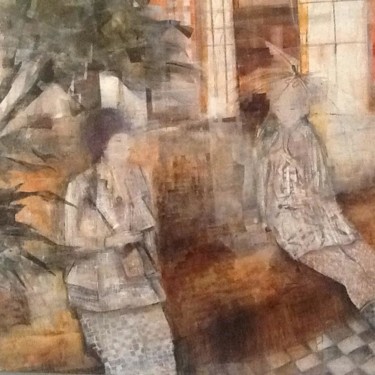 Painting titled "Discution" by Carole Accursi, Original Artwork