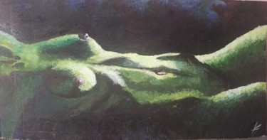 Malerei mit dem Titel "Frau in Grüntönen" von Kirill Prokhorov, Original-Kunstwerk, Öl