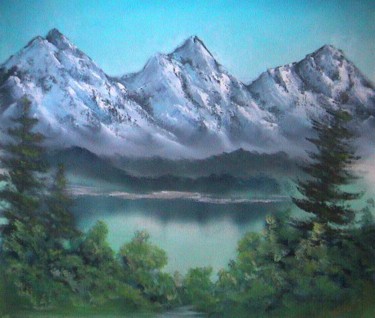 Painting titled "Lanscape Mountains" by Alper Celebi, Original Artwork
