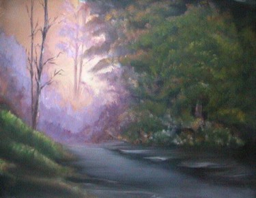 Painting titled "lanscape forest" by Alper Celebi, Original Artwork