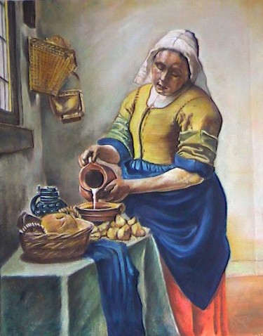 Pittura intitolato "vermeer" da Alper Celebi, Opera d'arte originale