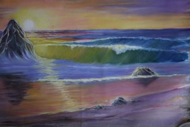 Pintura intitulada "landscape sea" por Alper Celebi, Obras de arte originais