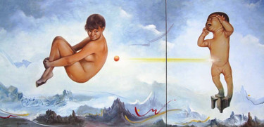Pintura intitulada "O Elo Rompido" por Acencio, Obras de arte originais, Óleo