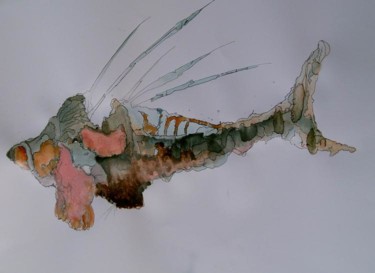 Peinture intitulée "l'helicoïdon épineux" par Roger Achache, Œuvre d'art originale