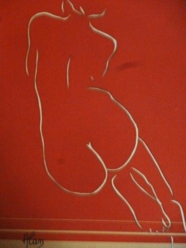 Peinture intitulée "FEMME ROUGE" par Alain Charuau, Œuvre d'art originale