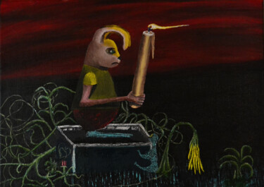 Malerei mit dem Titel "Ожидание." von Acheron Hock, Original-Kunstwerk, Öl