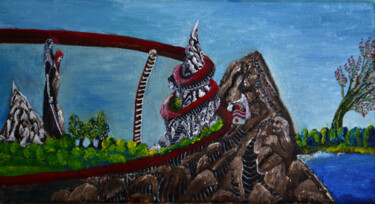 Картина под названием "Trial" - Acheron Hock, Подлинное произведение искусства, Масло