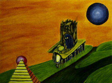 Schilderij getiteld "Призрак" door Acheron Hock, Origineel Kunstwerk, Olie