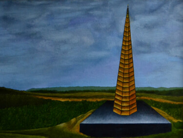 Картина под названием "Башня" - Acheron Hock, Подлинное произведение искусства, Масло