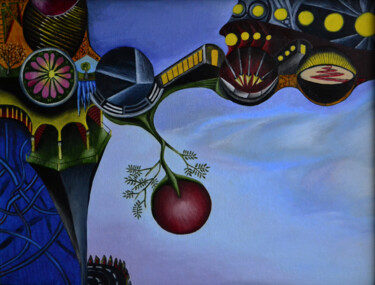 Картина под названием "Станция" - Acheron Hock, Подлинное произведение искусства, Масло