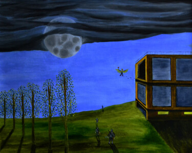 Картина под названием "Воздух" - Acheron Hock, Подлинное произведение искусства, Масло