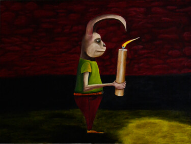 Pittura intitolato "В ожидании" da Acheron Hock, Opera d'arte originale, Olio