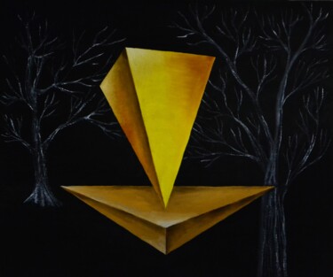 Картина под названием "Из темноты" - Acheron Hock, Подлинное произведение искусства, Масло