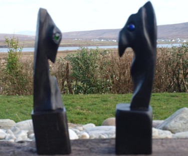 Sculpture titled "dog-flowers-021.jpg" by Achill Bogwood Sculptures Liam Kelly, Original Artwork