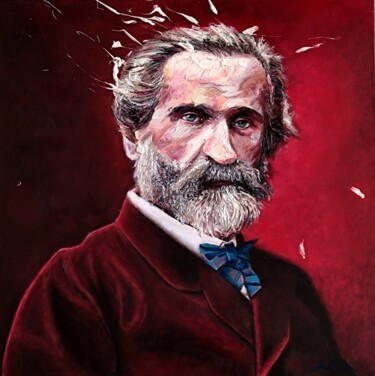 Peinture intitulée "Giuseppe Verdi" par Achille Chiarello, Œuvre d'art originale, Huile