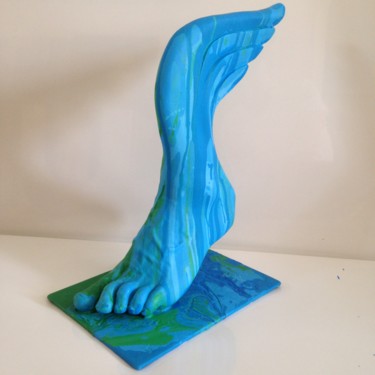 Escultura intitulada "Piede alato. Winged…" por Achille Chiarello, Obras de arte originais, Metais