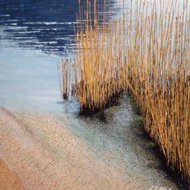 Painting titled "Lago 1" by Achille Chiarello, Original Artwork, Acrylic