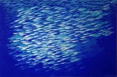 Malarstwo zatytułowany „Fish1” autorstwa Achille Chiarello, Oryginalna praca, Akryl