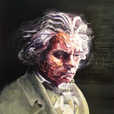 Painting titled "Ludwig Van Beethoven" by Achille Chiarello, Original Artwork, Oil