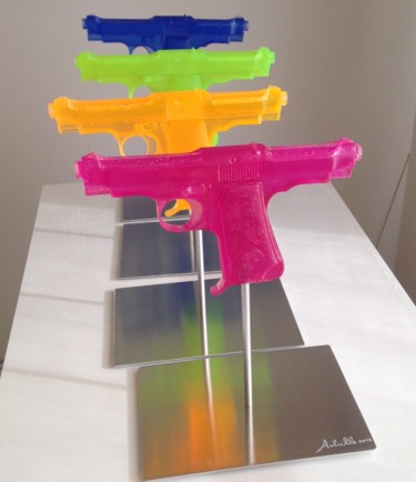 Escultura titulada "Guns" por Achille Chiarello, Obra de arte original, Metales
