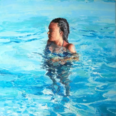Painting titled "Crystal clear water" by Achille Chiarello, Original Artwork, Oil