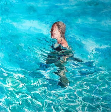 Painting titled "Crystal clear water…" by Achille Chiarello, Original Artwork, Oil