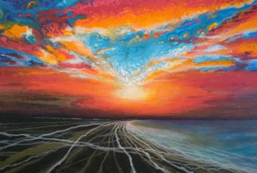Painting titled "Sunrise. Alba." by Achille Chiarello, Original Artwork, Acrylic
