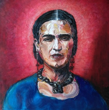 Pittura intitolato "Frida Kahlo 3" da Achille Chiarello, Opera d'arte originale, Olio