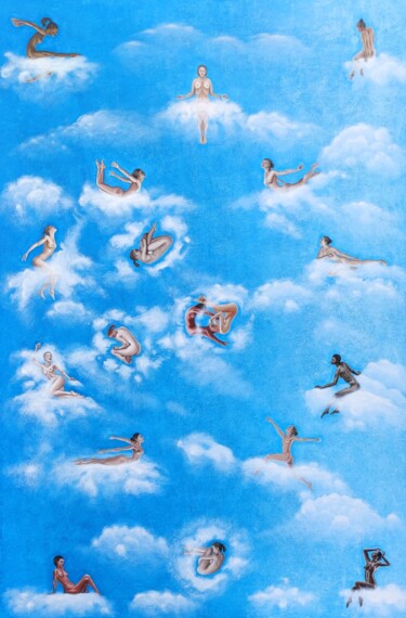 Schilderij getiteld "Dreams and clouds 2" door Achille Chiarello, Origineel Kunstwerk, Olie