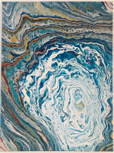 Peinture intitulée "swirl sea" par Soukayna Achou, Œuvre d'art originale, Acrylique