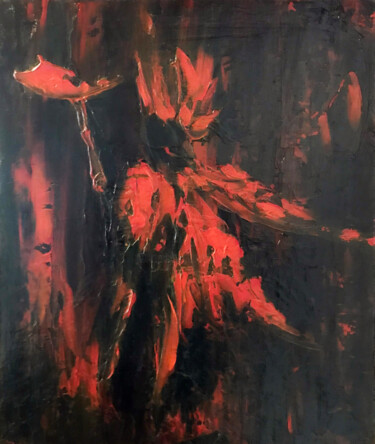 Pintura intitulada "Abstrait/Soir de Ca…" por Joelle Gerardy-Dubart, Obras de arte originais, Acrílico