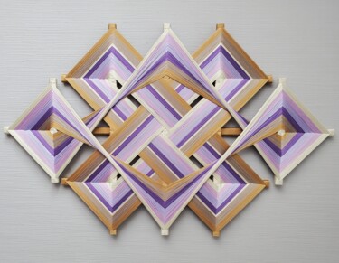 Textile Art titled "Purple-violet manda…" by Ad, Original Artwork, Thread