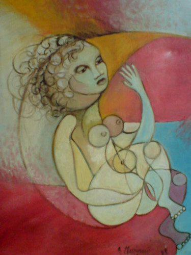 Painting titled "donna scomposta" by Artesol Artemisia, Original Artwork