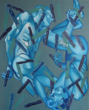 Картина под названием "DISJONCTION X" - Adalberto Miguez, Подлинное произведение искусства, Масло