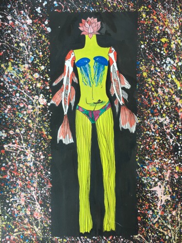 Dessin intitulée "Goddess of a differ…" par Adalin Sohtorik, Œuvre d'art originale, Acrylique