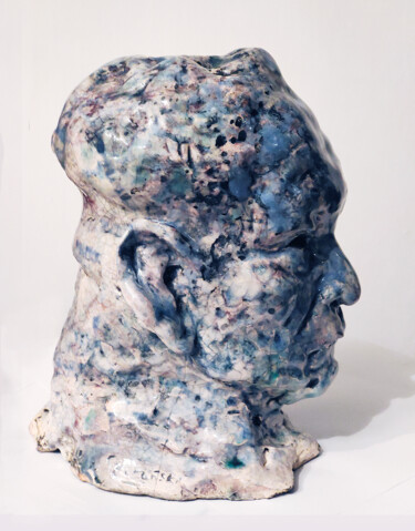 Skulptur mit dem Titel "Tokyo Man" von Adam Czekański, Original-Kunstwerk, Keramik