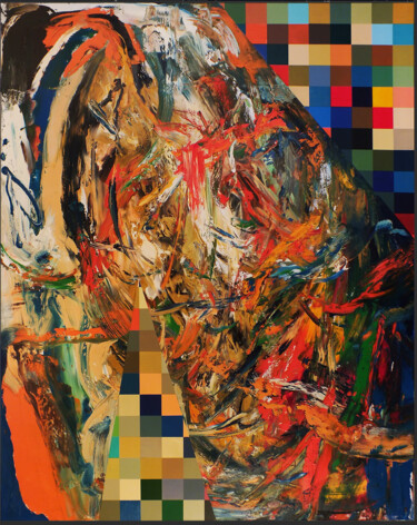 Картина под названием "自発的な論理  3/10" - Adam Czekański, Подлинное произведение искусства, Масло Установлен на Деревянная рама…