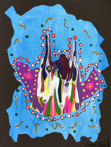 Pintura intitulada "Manta Ray descending" por Adam Kamhi, Obras de arte originais, Acrílico