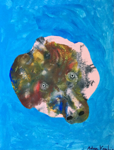 Картина под названием "Piscivore (Bear Fis…" - Adam Kamhi, Подлинное произведение искусства, Акрил