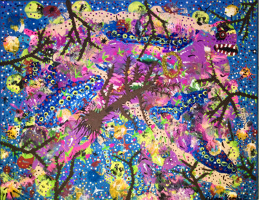 Painting titled "Imaginary nocturnal…" by Adam Kamhi, Original Artwork, Acrylic